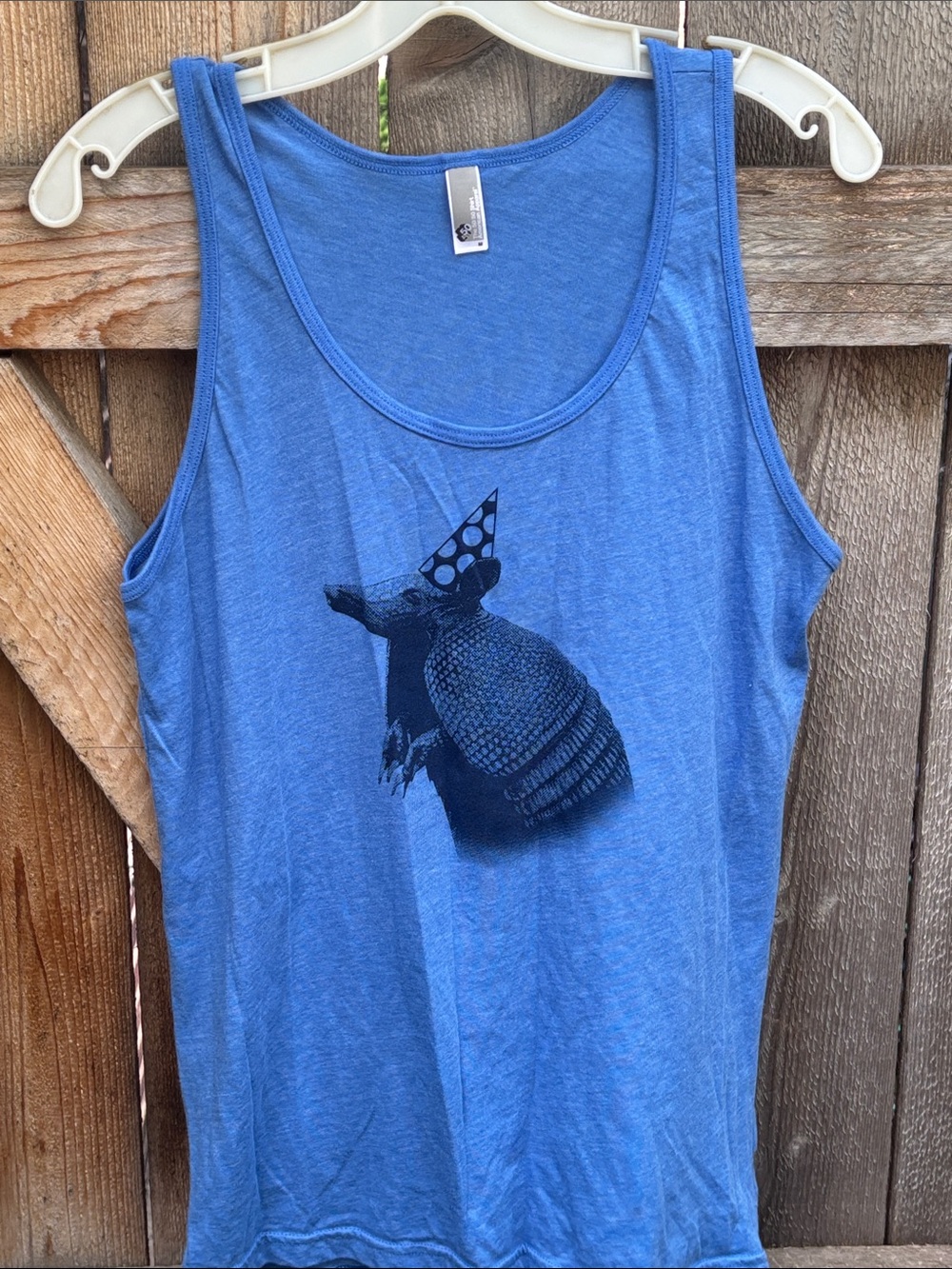 American Apparel Light Blue Graphic Tank with Armadillo Print